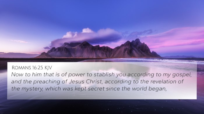 Romans 16:25 KJV Bible Verse Image
