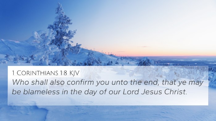1 Corinthians 1:8 KJV Bible Verse Image