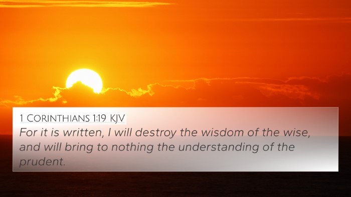 1 Corinthians 1:19 KJV Bible Verse Image