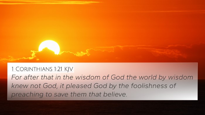 1 Corinthians 1:21 KJV Bible Verse Image