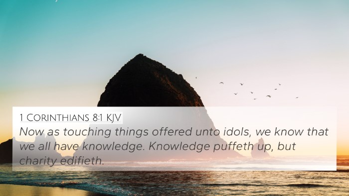 1 Corinthians 8:1 KJV Bible Verse Image