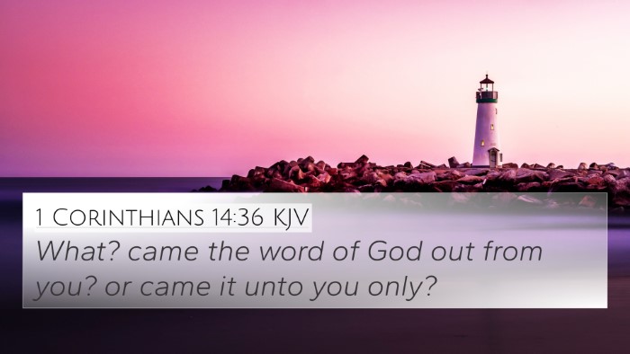 1 Corinthians 14:36 KJV Bible Verse Image