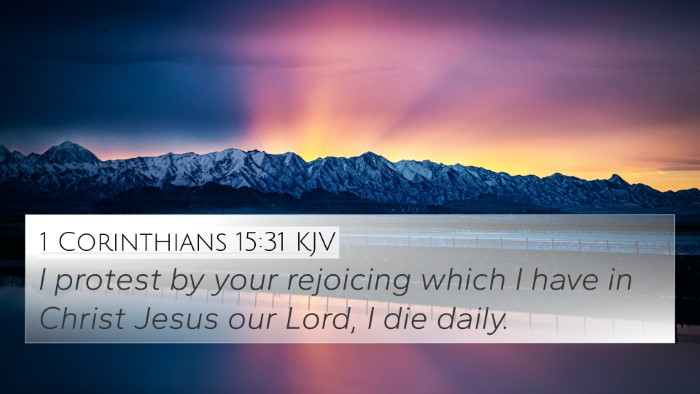 1 Corinthians 15:31 KJV Bible Verse Image