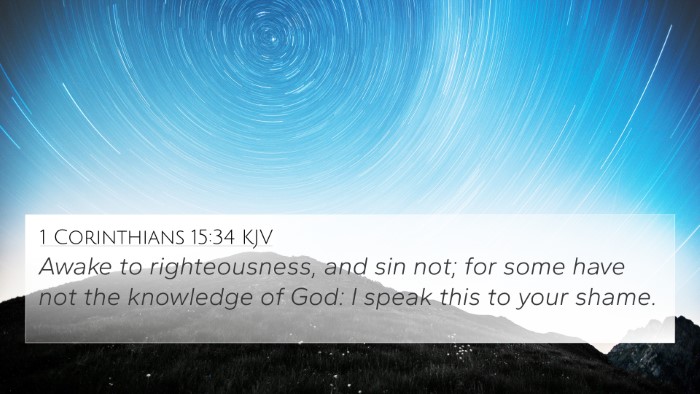 1 Corinthians 15:34 KJV Bible Verse Image
