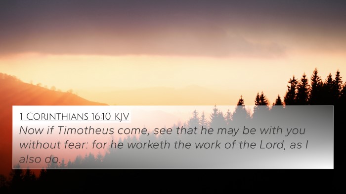 1 Corinthians 16:10 Explained