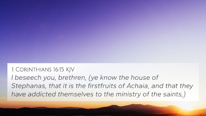 1 Corinthians 16:15 KJV Bible Verse Image
