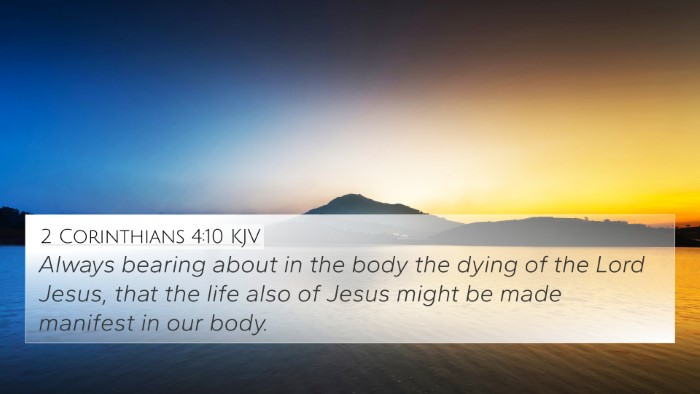 2 Corinthians 4:10 KJV Bible Verse Image