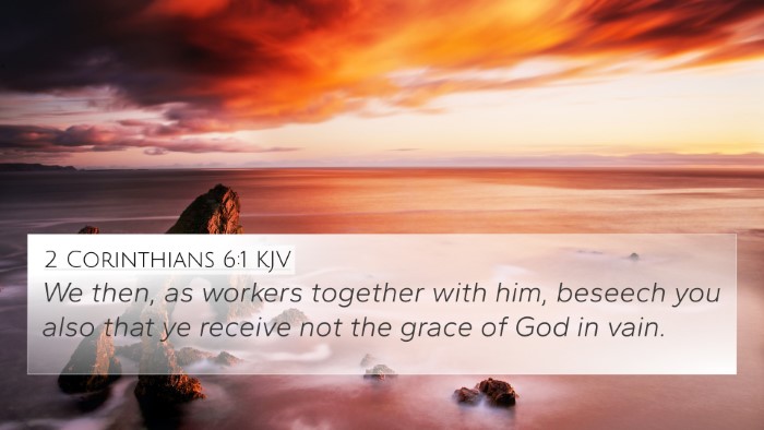 2 Corinthians 6:1 KJV Bible Verse Image