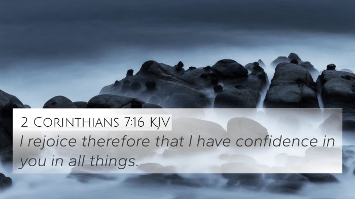 2 Corinthians 7:16 KJV Bible Verse Image
