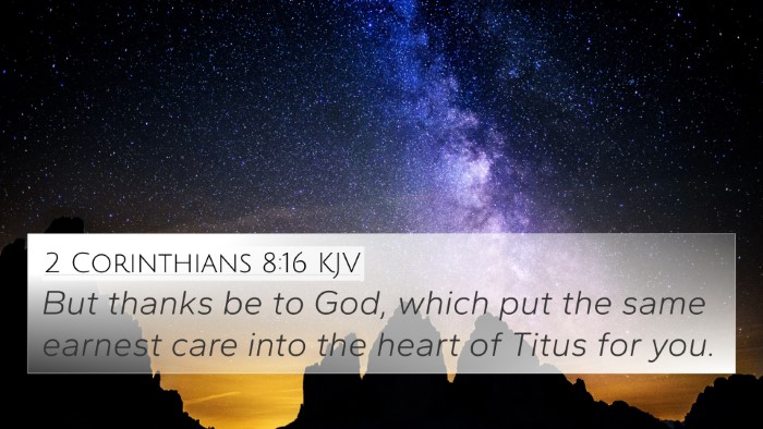 2 Corinthians 8:16 KJV Bible Verse Image