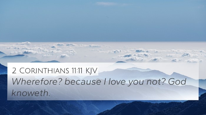 2 Corinthians 11:11 KJV Bible Verse Image