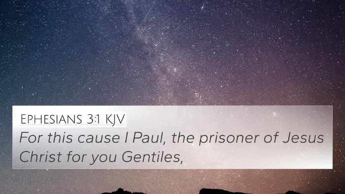 Ephesians 3:1 KJV Bible Verse Image
