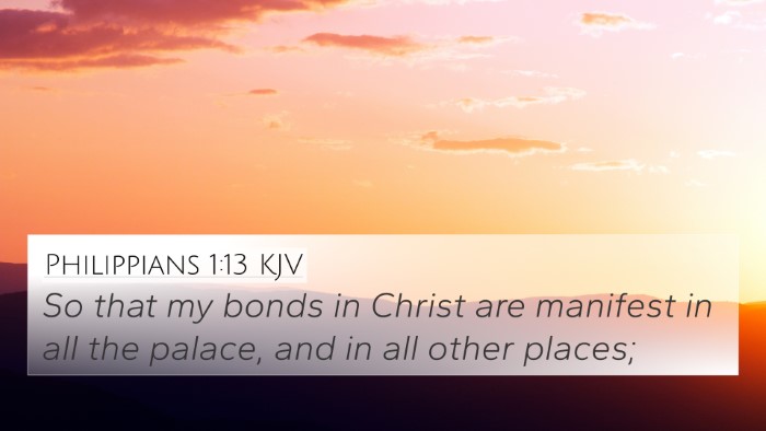 Philippians 1:13 KJV Bible Verse Image