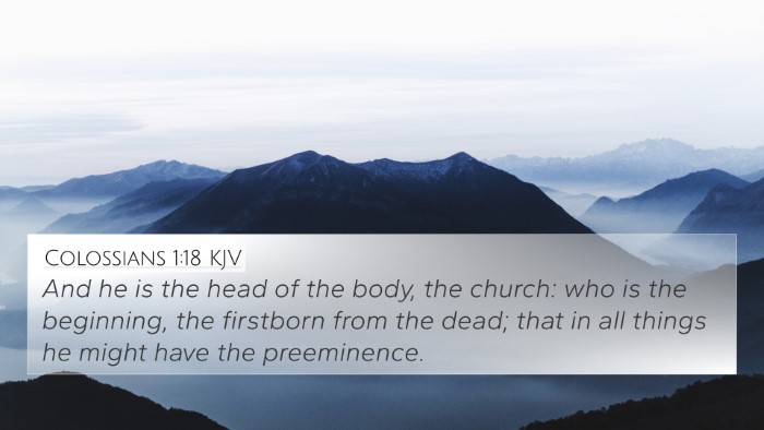 Colossians 1:18 KJV Bible Verse Image