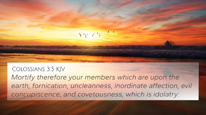 Colossians 3:5 KJV Bible Verse Image