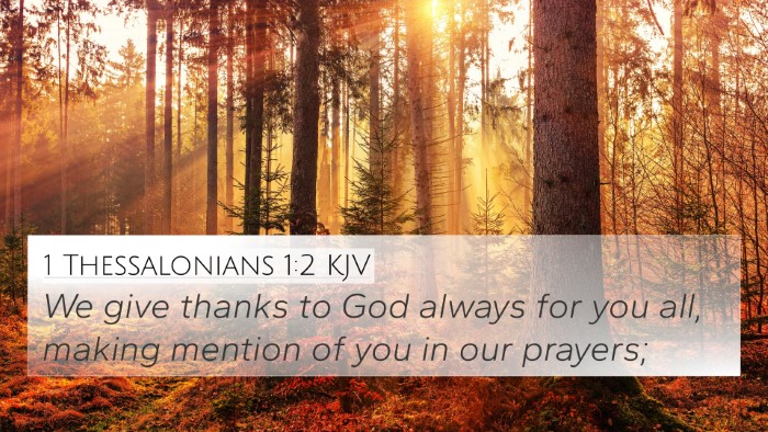1 Thessalonians 1:2 KJV Bible Verse Image