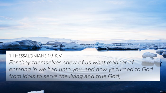 1 Thessalonians 1:9 KJV Bible Verse Image