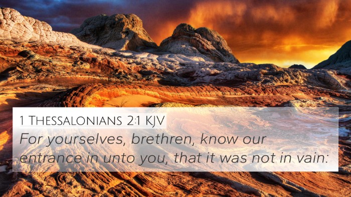 1 Thessalonians 2:1 KJV Bible Verse Image