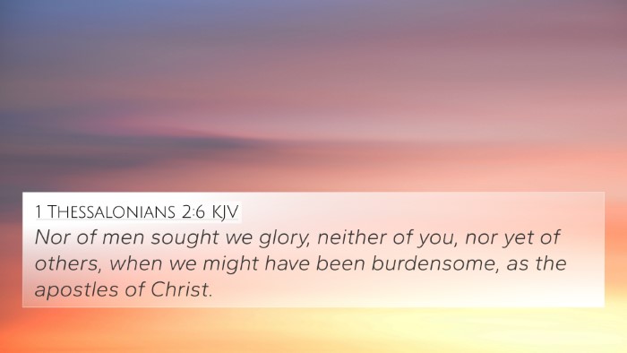 1 Thessalonians 2:6 KJV Bible Verse Image