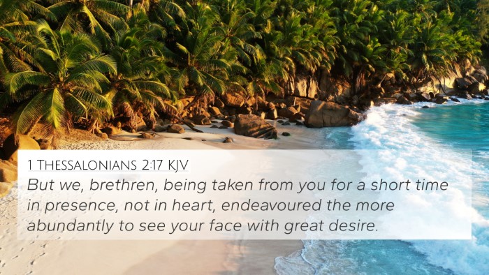 1 Thessalonians 2:17 KJV Bible Verse Image