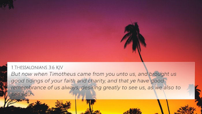 1 Thessalonians 3:6 KJV Bible Verse Image