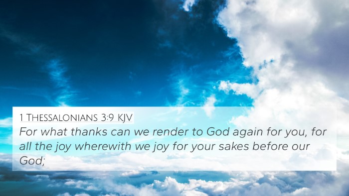 1 Thessalonians 3:9 KJV Bible Verse Image