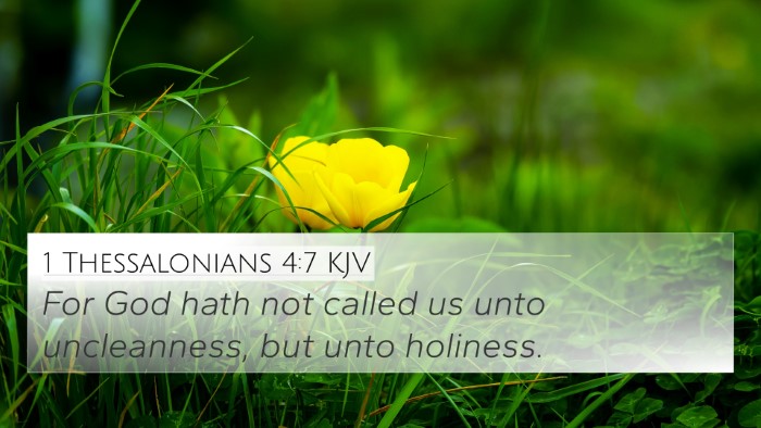 1 Thessalonians 4:7 KJV Bible Verse Image