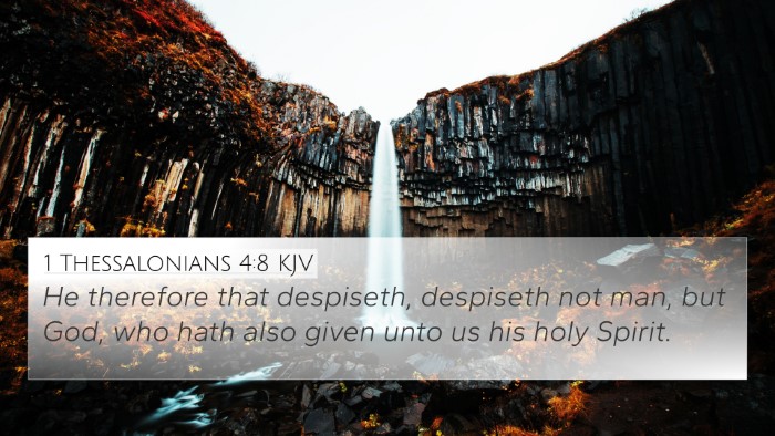 1 Thessalonians 4:8 KJV Bible Verse Image