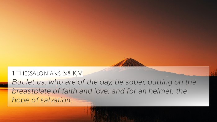 1 Thessalonians 5:8 KJV Bible Verse Image