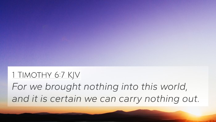 1 Timothy 6:7 KJV Bible Verse Image