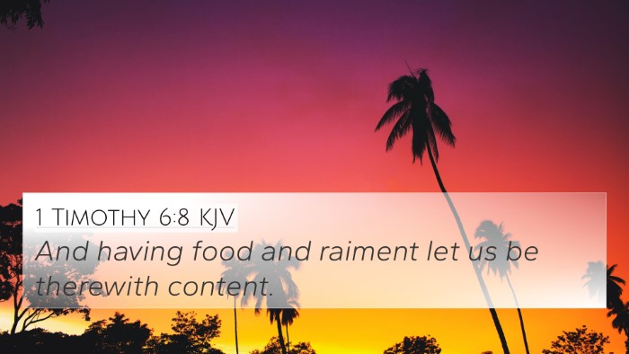 1 Timothy 6:8 KJV Bible Verse Image