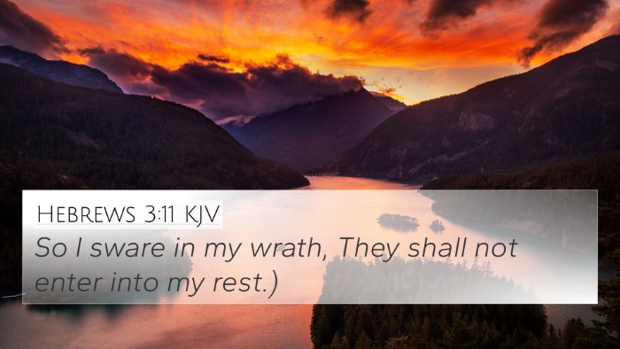 Hebrews 3:11 KJV Bible Verse Image