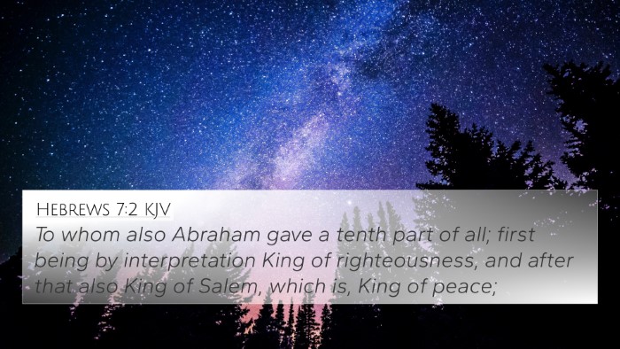 Hebrews 7:2 KJV Bible Verse Image