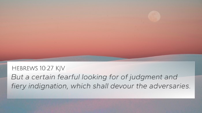 Hebrews 10:27 KJV Bible Verse Image