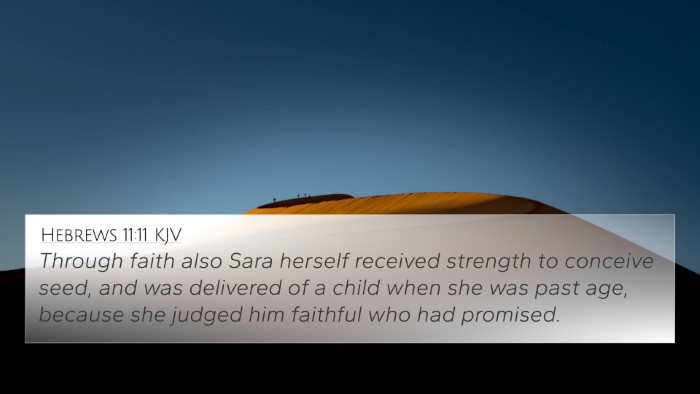 Hebrews 11:11 KJV Bible Verse Image