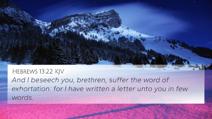 Hebrews 13:22 KJV Bible Verse Image