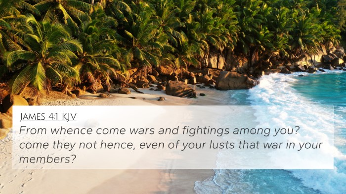 James 4:1 KJV Bible Verse Image