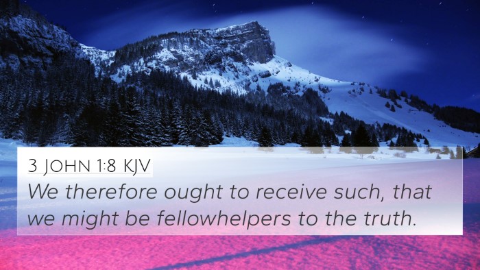 3 John 1:8 KJV Bible Verse Image