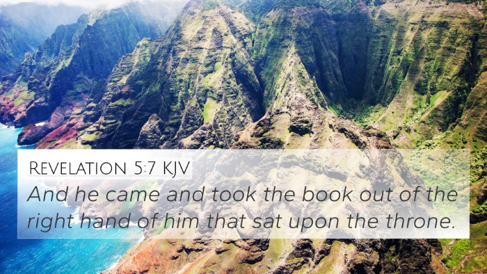 Revelation 5:7 KJV Bible Verse Image