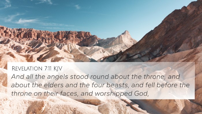 Revelation 7:11 KJV Bible Verse Image