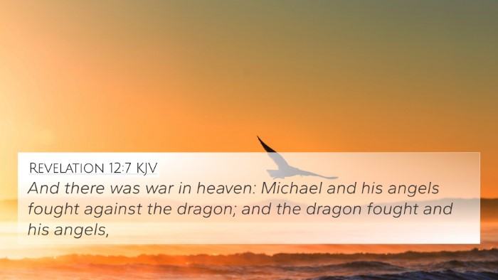 Revelation 12:7 KJV Bible Verse Image